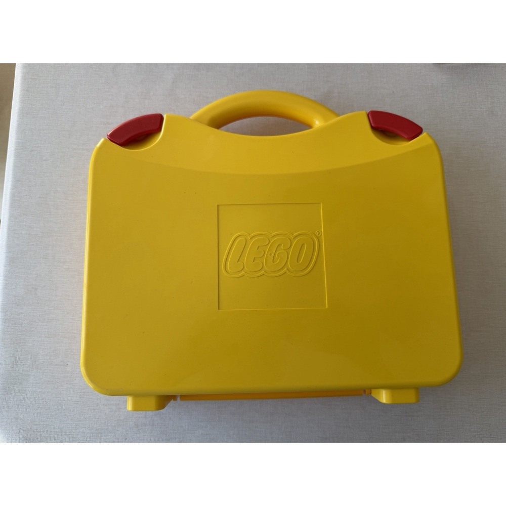 LEGO Yellow Storage Carry Case w Bricks‎ Figures Organizer Box Mixed Lot